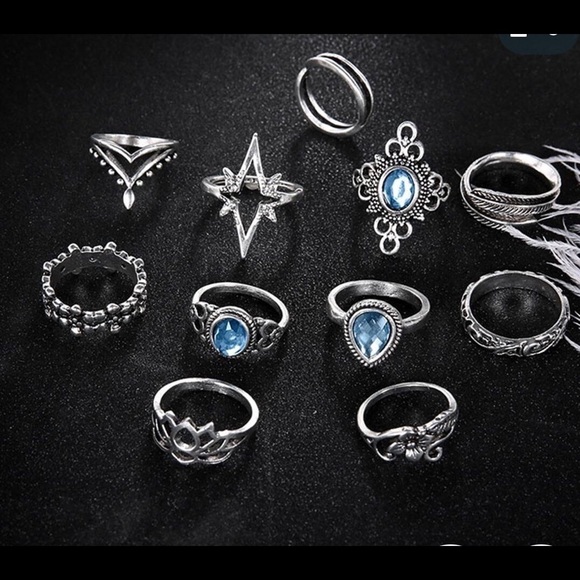 NEW 11pc Retro BoHo Finger Rings - Picture 6 of 9